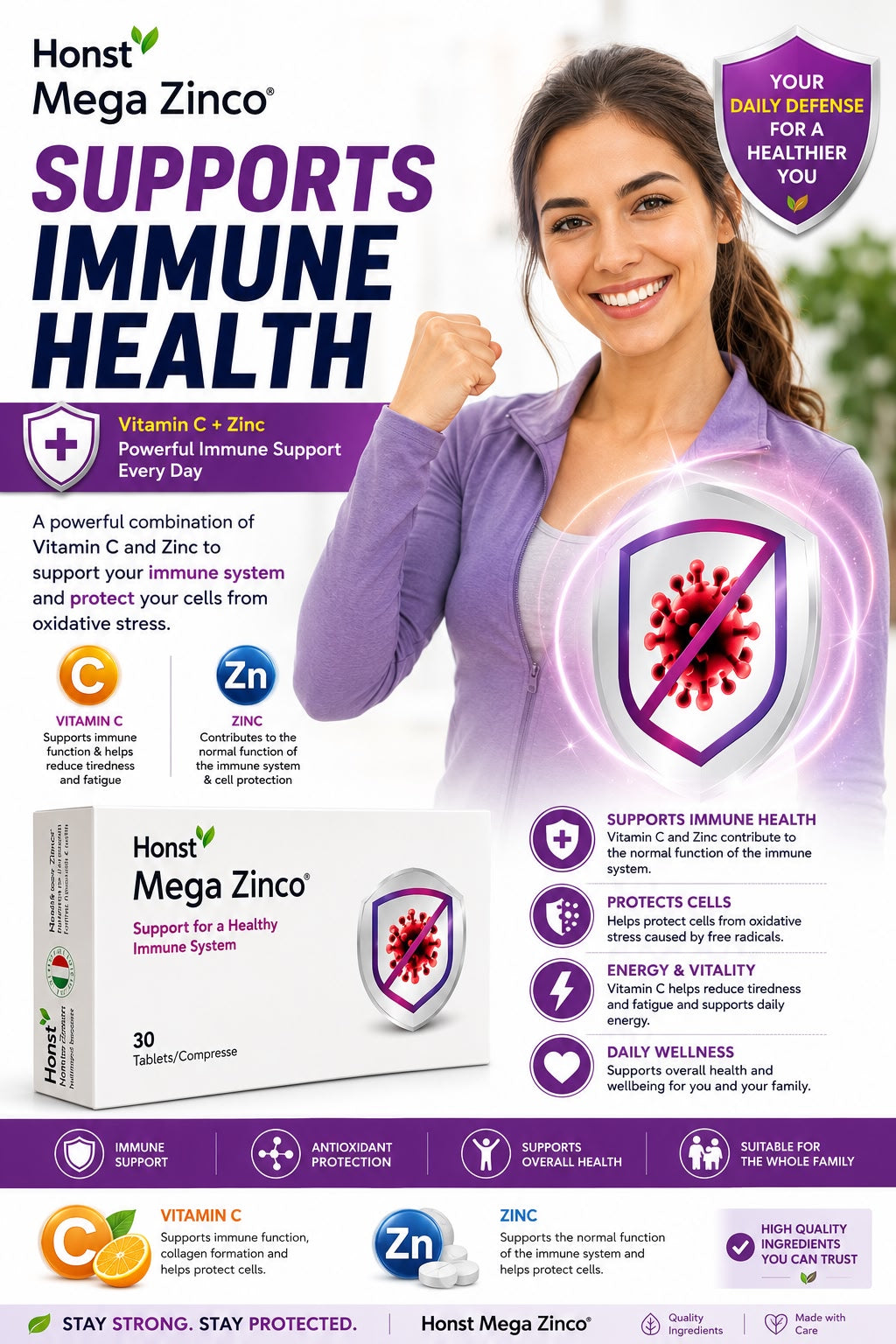 Mega Zinco, Skin, immunity & hormonal balance support | 30 tab