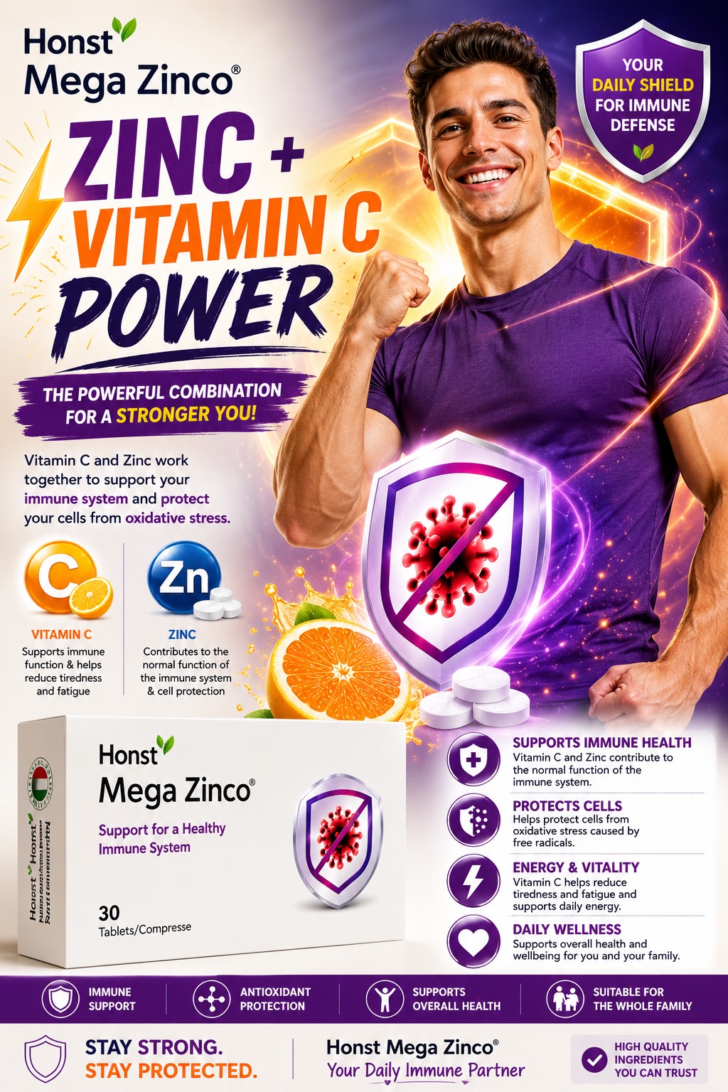 Mega Zinco, Skin, immunity & hormonal balance support | 30 tab