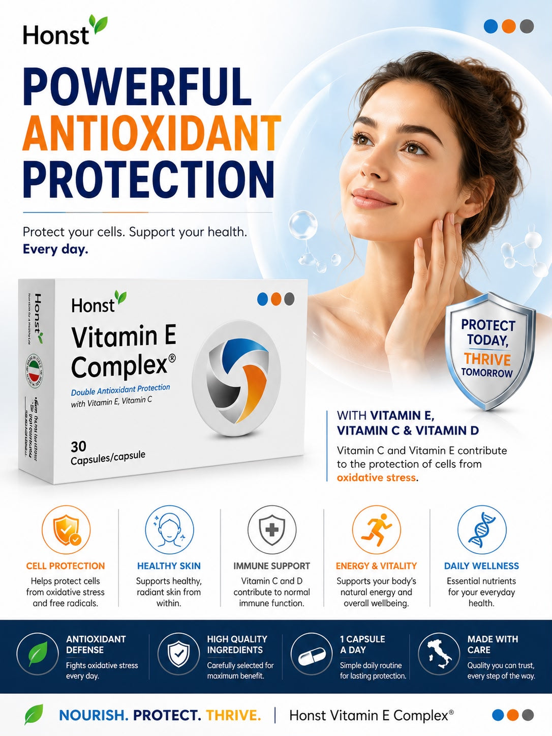 Vitamin E Complex, Antioxidant & Energy Support | 30 cap