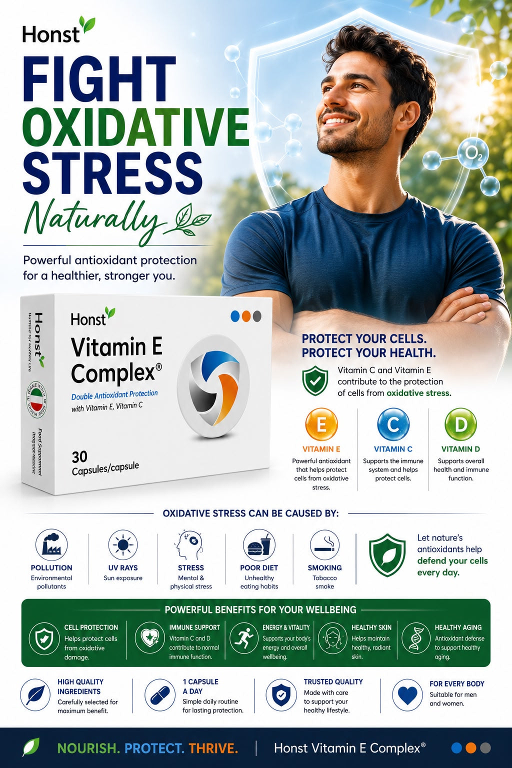 Vitamin E Complex, Antioxidant & Energy Support | 30 cap