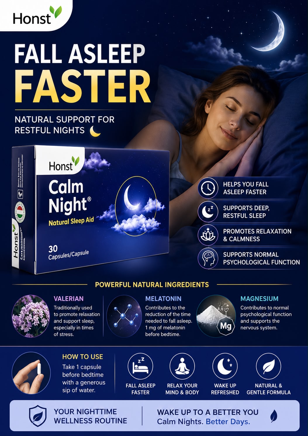 Calm Night, Non-Habit Forming | 30 cap