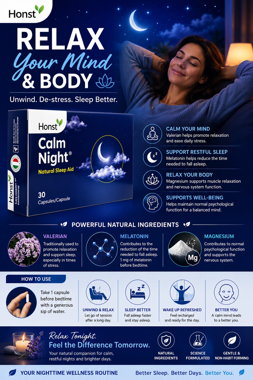 Calm Night, Non-Habit Forming | 30 cap
